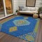 Homeroots 10' X 14' Denim Blue Red And Green Oriental Washable Indoor Outdoor Area Rug 598405 - alternate 9