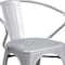 Flash Furniture Silver Metal Indoor-Outdoor Chair with Arms, PK4 4-CH-31270-SIL-GG - alternate 9
