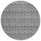 Homeroots 8' Round Gray Round Damask Washable Non Skid Indoor Outdoor Area Rug 563876 - alternate 9
