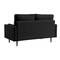 Homeroots 69" Black Velvet Sofa And Toss Pillows With Dark Brown Legs 543708 - alternate 7