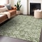 Homeroots 5' X 8' Green Gray And Ivory Floral Washable Indoor Outdoor Area Rug 595944 - alternate 9