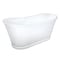 Kingston Brass 66" Cast Iron Oval Double Slipper Pedestal Tub, No Faucet Drillings, White VCTDS662829 - alternate 1