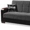 Homeroots 87" Dark Gray And Black Chenille And Faux Leather Sleeper Sofa And Toss Pillows With Brown Legs 607177 - alternate 9