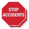 Signmission Stop Accidents, 6 inch X 6 inch, Plastic Sign, 2PK OC-P-2PACK-6-305 - alternate 1