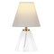 Homeroots 14" Clear Glass Geometric Table Lamp With White Drum Shade 546136 - alternate 9