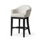 Homeroots 40" White and Black Fabric and Solid Wood Bar Height Swivel Bar Chair 632504 - alternate 7