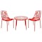 Leisuremod Devon 3-Piece Aluminum Patio Dining Set, Tempered Glass Top Table & 2 Stackable Chairs, Red DT20CR - alternate 1