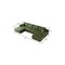 Homeroots 135" Green Corduroy Modular Compression Foam Sofa With Ottoman And Toss Pillows 712950 - alternate 5