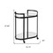 Homeroots Cyclider Black Metal With Two Mirror Glass Shelves Bar Cart 376020 - alternate 9