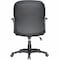 Lorell Managerial Chair Managerial Leather Mid-Back Chairs, Black, Adjustable Arms, 38-1/2" Height, Leather LLR60115 - alternate 2