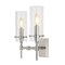 Jonathan Y Cato 13.5" 2-Light Modern Farmhouse Iron/Glass LED Vanity, Nickel/Clear JYL7806B - alternate 1