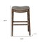 Homeroots 31" Gray and Brown Fabric and Solid Wood Backless Bar Height Bar Chair 632355 - alternate 6