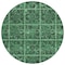 Homeroots 8' Fern Green And Charcoal Round Medallion Washable Indoor Outdoor Area Rug 589298 - alternate 8
