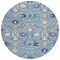 Homeroots 8' Denim Blue Ivory And Beige Round Oriental Washable Indoor Outdoor Area Rug 598036 - alternate 8