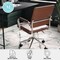 Martha Stewart Piper Upholstered Office Chair in Saddle Brown/Polished Nickel CH-220921-2-BR-MS - alternate 10
