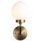 Jonathan Y Caleb 6" 1-Light Contemporary Transitional Iron/Glass LED Vanity Light, Brass Gold/Black/White JYL9056B - alternate 1