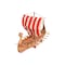 Homeroots 20" Wood Brown Solid Wood Hand Painted Model Boat Tabletop Sculpture 401201 - alternate 10
