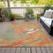 Homeroots 3' X 5' Orange Green And Beige Abstract Washable Indoor Outdoor Area Rug 602653 - alternate 8