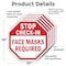 Signmission Stop Check-in Face Masks Required, 10 inch X 10 inch, Aluminum Metal Signs, 5PK OC-A-5Pack-10-54 - alternate 6