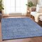 Homeroots 10' X 14' Denim Blue Geometric Washable Indoor Outdoor Area Rug 607481 - alternate 9