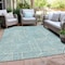 Homeroots 9' X 12' Teal Blue And Ivory Abstract Washable Indoor Outdoor Area Rug 594963 - alternate 9