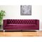 Homeroots 89" Burgundy Velvet Sofa And Toss Pillows With Black Legs 491050 - alternate 5