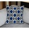 Homeroots 20" Blue and White Geometric Cotton Throw Pillow 529288 - alternate 1
