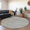 Homeroots 8' Gray And Charcoal Round Striped Washable Indoor Outdoor Area Rug 615664 - alternate 8