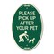 Signmission Please Pick Up After Your Pet Green & Tan, 12 Inch X 18 Inch Designer, Heavy Gauge Aluminum A-OV-G-1218-9786 - alternate 1