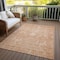 Homeroots 3' X 5' Salmon And Terra Cotta Damask Washable Indoor Outdoor Area Rug 603365 - alternate 9