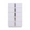 Homeroots 30" White Silver Manufactured Wood + Solid Wood Stainless Steel Five Drawer Chest 491551 - alternate 1