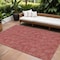 Homeroots 8' X 10' Red And Ivory Geometric Washable Indoor Outdoor Area Rug 602392 - alternate 1