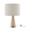 Homeroots 20" Beige Solid Wood USB Table Lamp With Beige Drum Shade 530946 - alternate 1