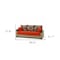 Homeroots 87" Orange Chenille Sleeper Sofa And Toss Pillows With Brown Legs 607143 - alternate 7