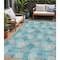 Homeroots 5' X 8' Teal Blue Gray And Ivory Polka Dot Washable Indoor Outdoor Area Rug 594287 - alternate 1