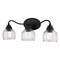 Vaxcel Shirley 3-Light Vanity Light, Matte Black, Clear Fluted Tulip Glass, 21.25-In. Wide W0582 - alternate 1