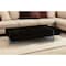 Homeroots 53" Black And Clear Wood And Glass Sled Coffee Table 554300 - alternate 4