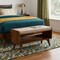 Homeroots 35in Brown Linen and Solid Wood Upholstered Storage Bench With Cabinet 717477 - alternate 8