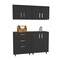 Homeroots 28" Black Wall mounted Accent Cabinet With Six Shelves And Three Drawers 546372 - alternate 9