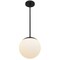 Homeroots 10" Black And White Frosted LED Dimmable Outdoor Globe Hanging Light 683462 - alternate 9