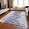 Homeroots 9' X 12' Purple Ivory And Charcoal Abstract Washable Indoor Outdoor Area Rug 582402 - alternate 9