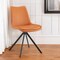 Homeroots Orange And Black Faux Leather Dining Side Chair 556570 - alternate 1
