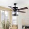 Jonathan Y Braxton 52" 4-Light Farmhouse Industrial Iron Drum Shade LED Ceiling Fan With Remote, Black/Clear JYL9620A - alternate 14