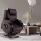 Homeroots 33" Brown Faux Leather Power Heated Massage Lift Assist Recliner 520900 - alternate 6