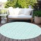 Homeroots 8' Aqua And Beige Round Ogee Washable Indoor Outdoor Area Rug 601610 - alternate 9