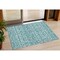 Homeroots 3' X 5' Teal Blue And Ivory Southwestern Washable Indoor Outdoor Area Rug 594190 - alternate 1