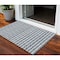 Homeroots 5' X 8' Navy Blue And Ivory Geometric Washable Indoor Outdoor Area Rug 583307 - alternate 1