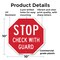 Signmission Stop Check with Guard, 10 Inch X 10 Inch, Plastic Sign OC-P-10-248 - alternate 7