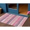Homeroots 3' X 5' Pink Gray And Green Striped Washable Indoor Outdoor Area Rug 598914 - alternate 9