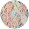 Homeroots 8' Orange Copper And Gold Round Geometric Washable Indoor Outdoor Area Rug 589238 - alternate 7